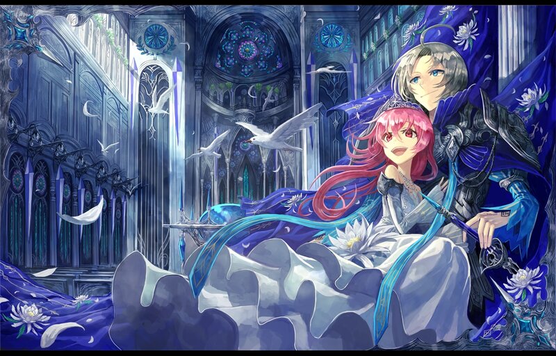 Pink-haired Girl and Knight