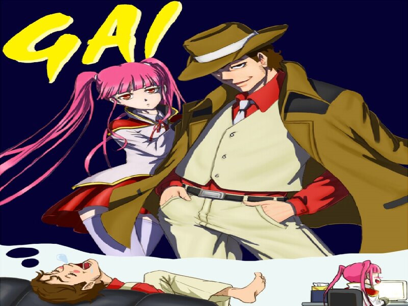 Pink-haired Girl and Man — Blue
