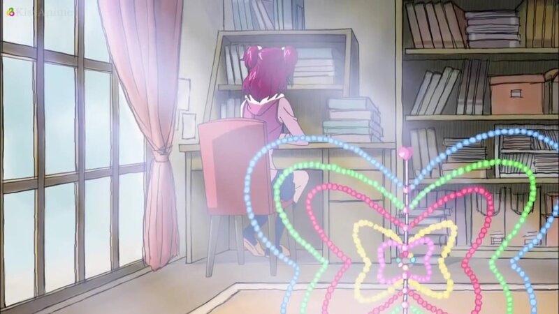 Pink-haired Girl at Desk — Pink, Calm