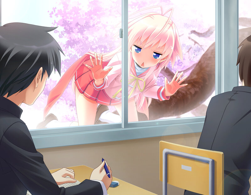 Pink-haired Girl at Window — Pink