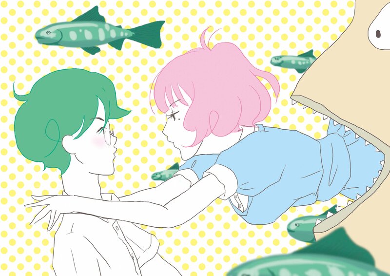 Pink-haired Girl Being Eaten