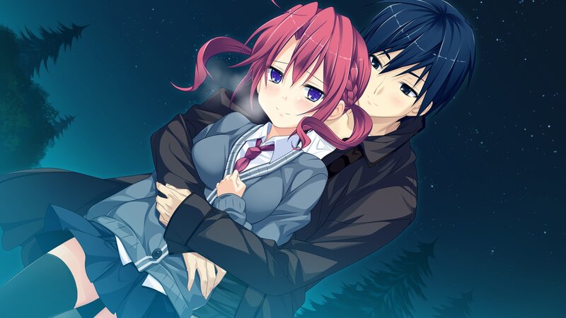 Pink-haired Girl Being Held — Blue