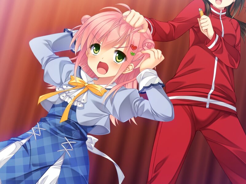 Pink-haired Girl Being Pulled — Red