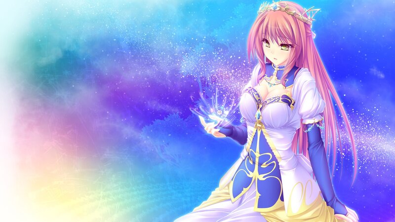 Pink-haired Girl Casting Spell — Blue, Magical