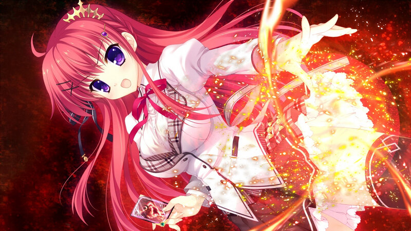Pink-haired Girl Casting Spell — Red