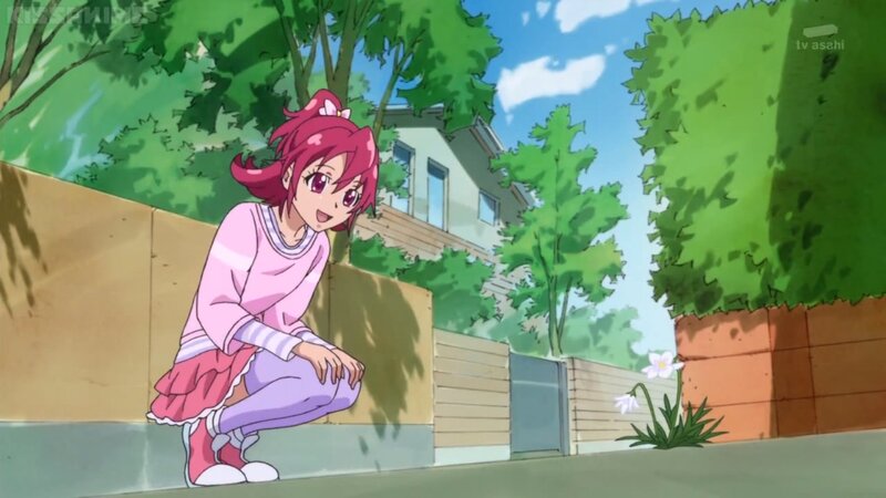 Pink-haired Girl Crouching — Green
