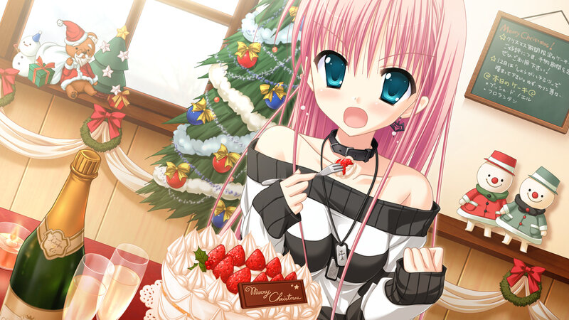 Pink-haired Girl Eating Cake