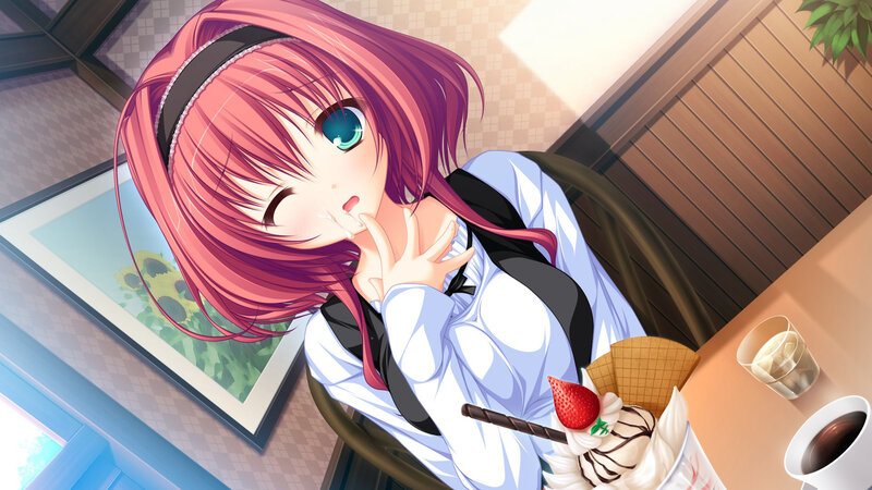 Pink-haired Girl Eating Dessert — Pink, Calm