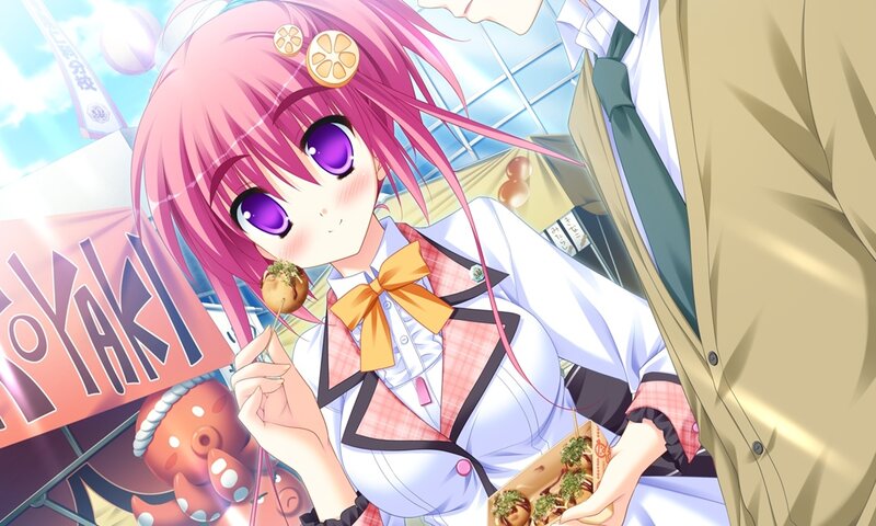 Pink-haired Girl Eating Food