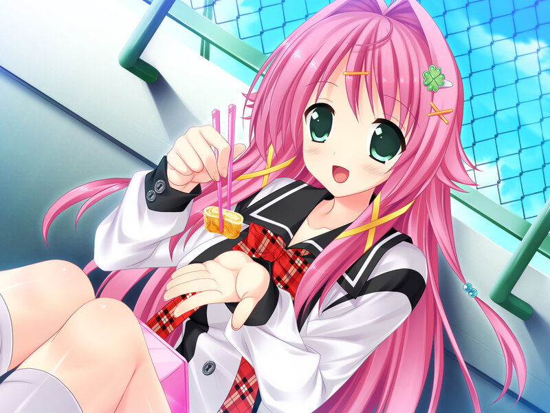 Pink-haired Girl Eating — Pink