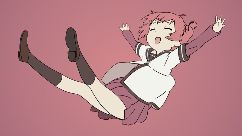 Pink-haired Girl Falling — Pink, Playful