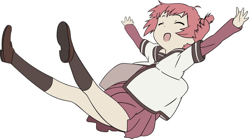 Pink-haired Girl Falling — Pink