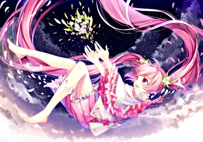 Pink-haired Girl Floating — Pink, Dreamy