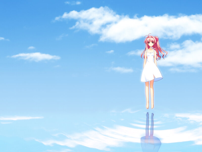 Pink-haired Girl Floating
