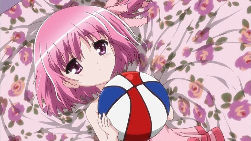 Pink-haired Girl Holding Ball