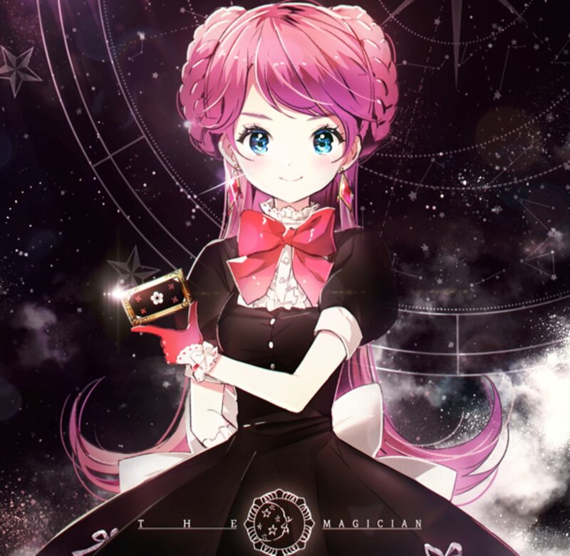 Pink-haired Girl Holding Card