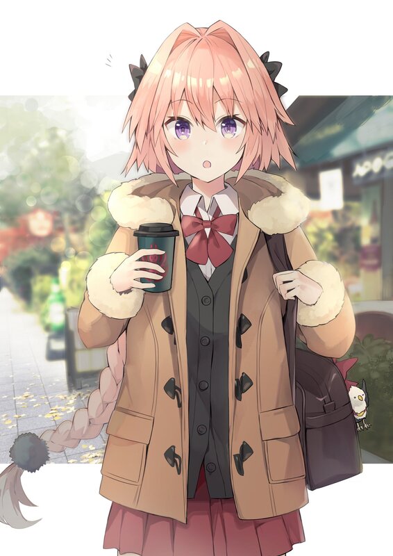 Pink-haired Girl Holding Coffee — Pink
