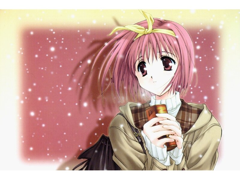 Pink-haired Girl Holding Cup