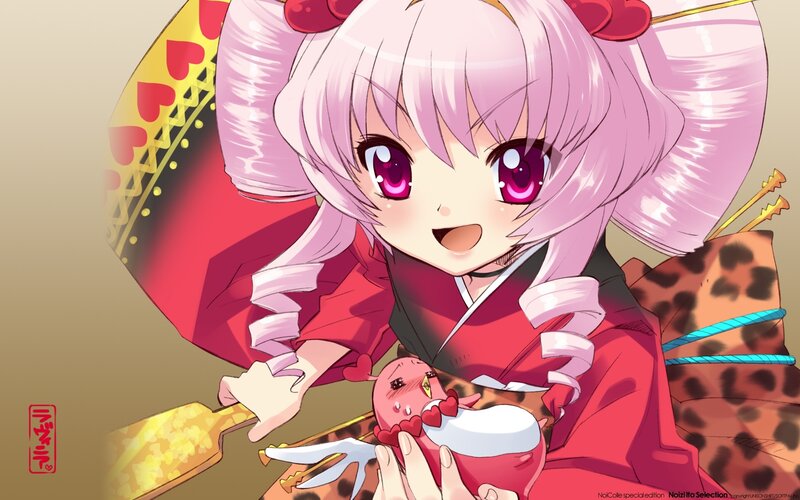Pink-haired Girl Holding Doll