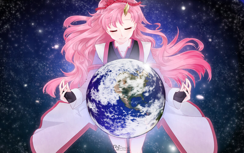 Pink-haired Girl Holding Earth — Pink