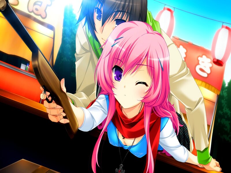Pink-haired Girl Holding Gun — Pink