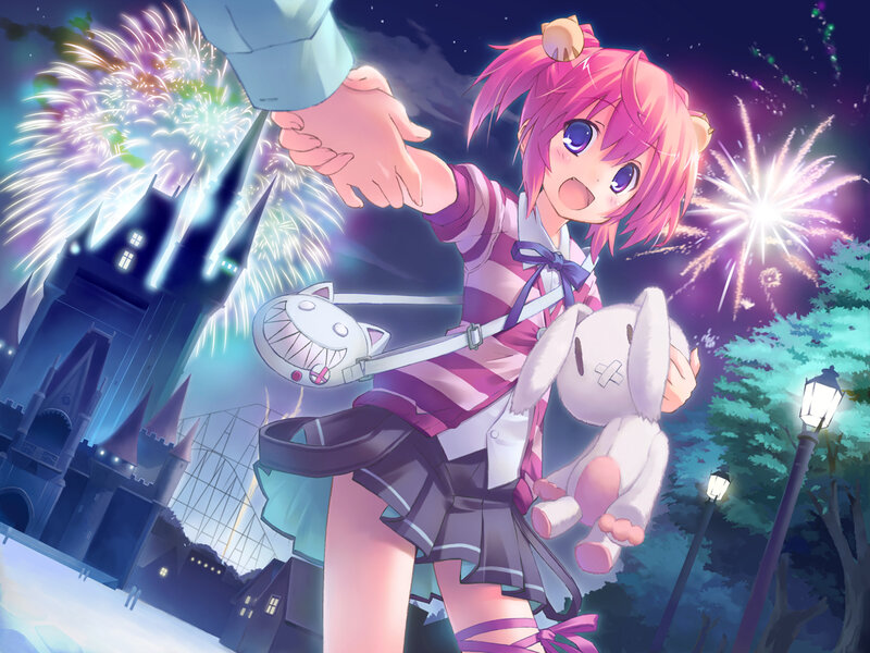 Pink-haired Girl Holding Hands