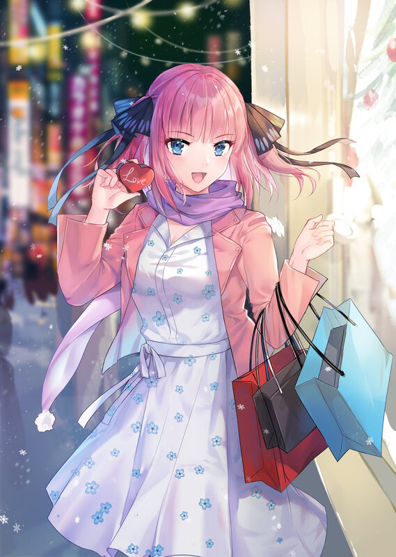 Pink-haired Girl Holding Heart