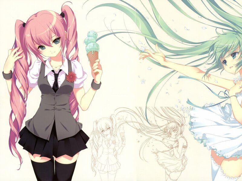 Pink-haired Girl Holding Ice Cream