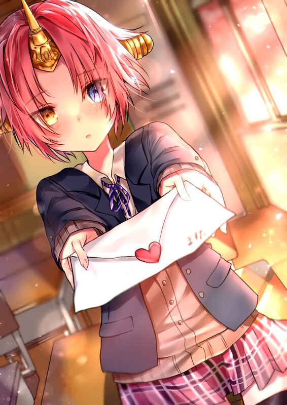Pink-haired Girl Holding Letter — Pink