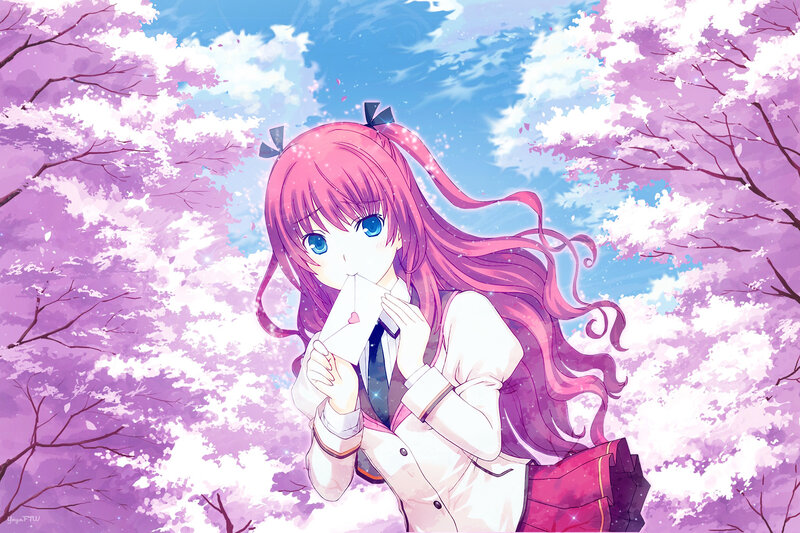 Pink-haired Girl Holding Letter