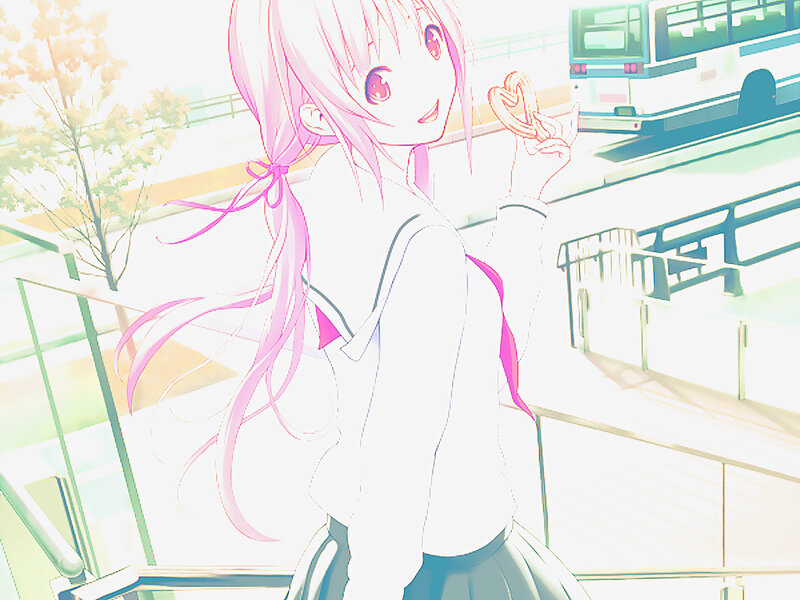 Pink-haired Girl Holding Pastry