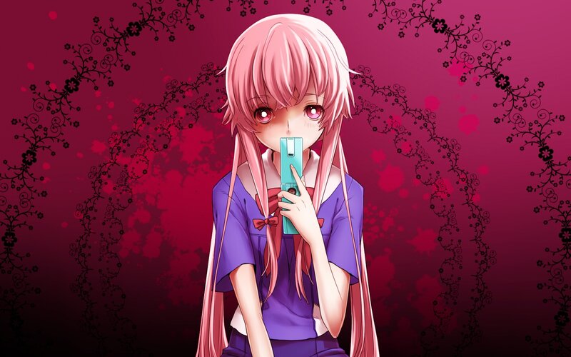 Pink-haired Girl Holding Phone — Pink, Dramatic