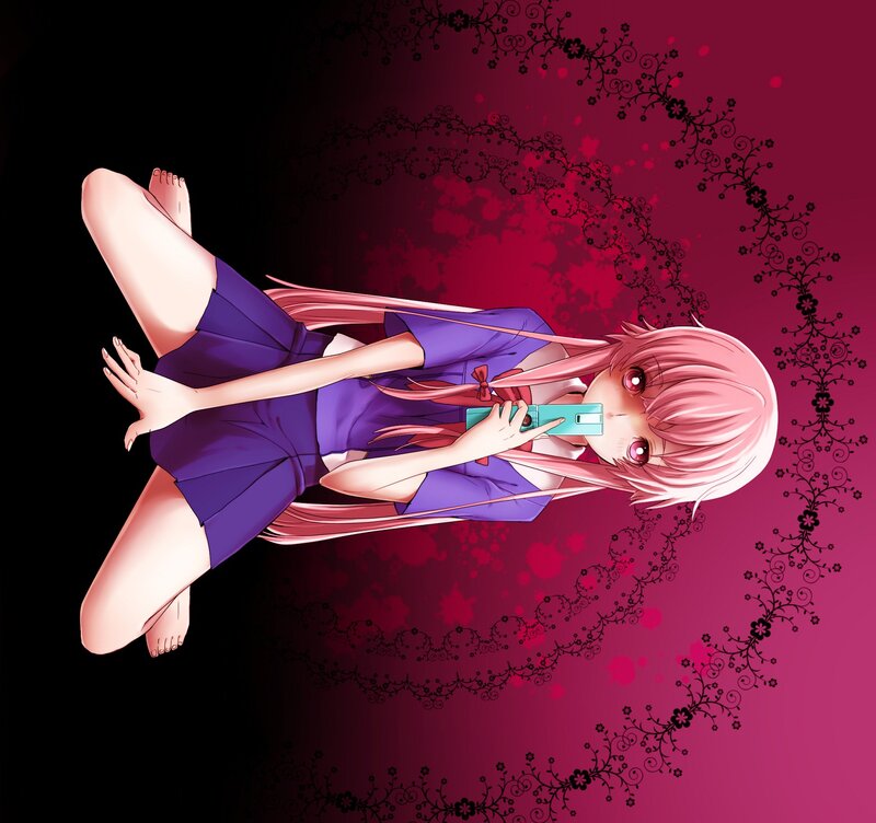 Pink-haired Girl Holding Phone