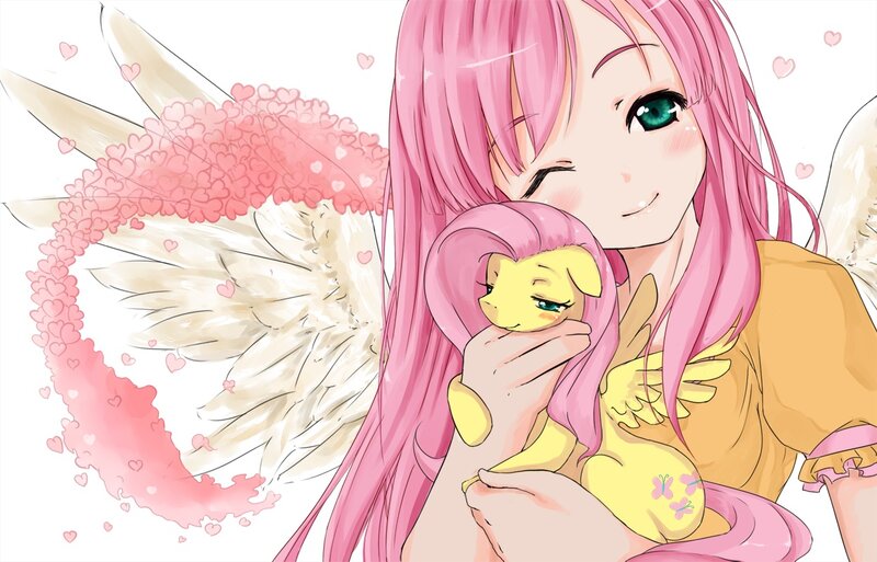 Pink-haired Girl Holding Pony