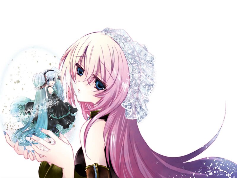Pink-haired Girl Holding Snow Globe