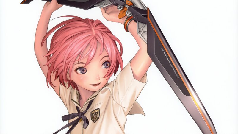 Pink-haired Girl Holding Sword — Pink, Determined