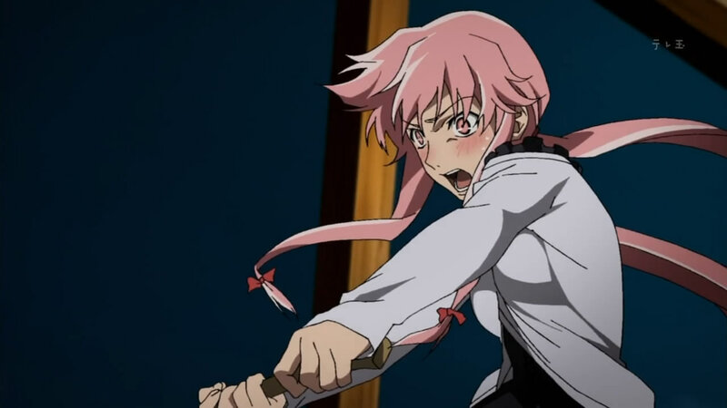 Pink-haired Girl Holding Sword