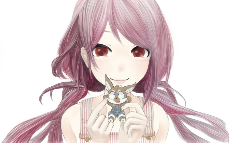 Pink-haired Girl Holding Toy — Pink