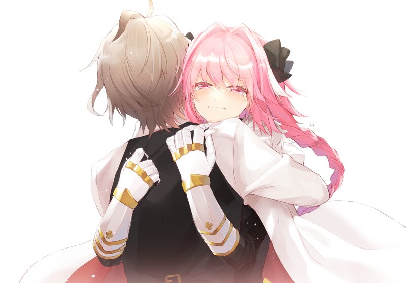 Pink-haired Girl Hugging Another — Pink, Affectionate