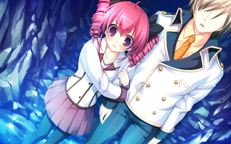 Pink-haired Girl Hugging Boy — Blue