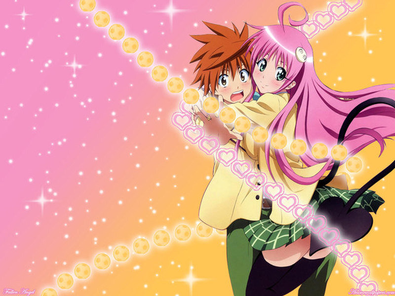 Pink-haired Girl Hugging Boy — Pink, Playful