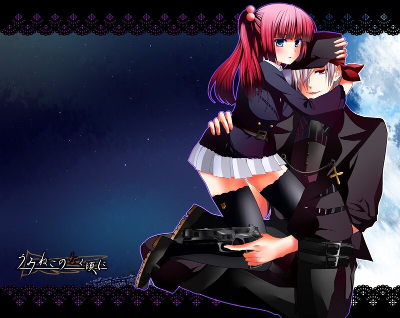 Pink-haired Girl Hugging Man — Purple