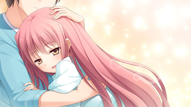 Pink-haired Girl Hugging — Pink, Warm