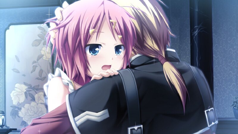 Pink-haired Girl Hugging