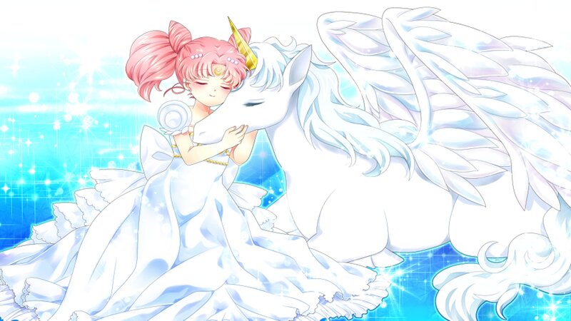 Pink-haired Girl Hugging Unicorn