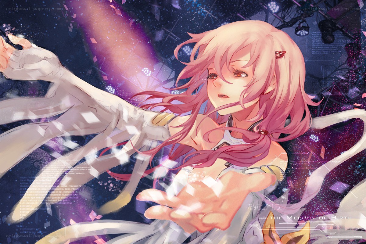 Pink-haired girl in a digital space