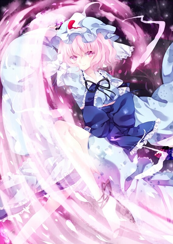 pink-haired girl in a dress