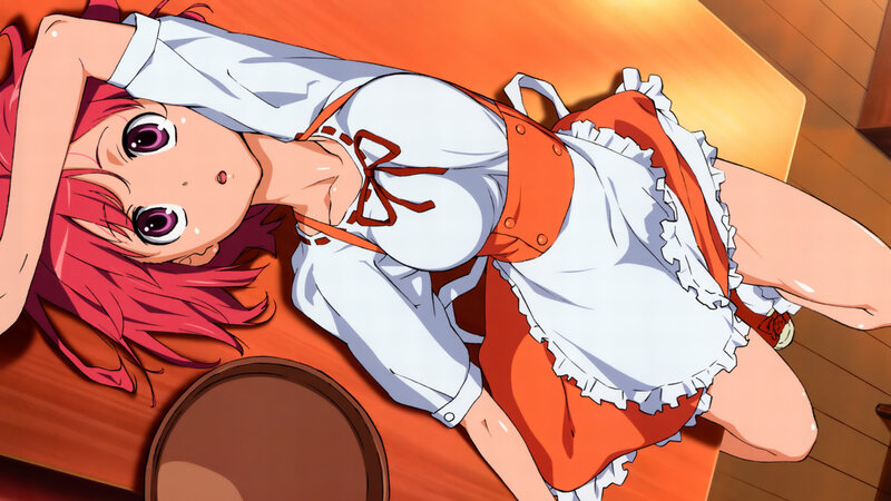Pink-haired Girl in Apron
