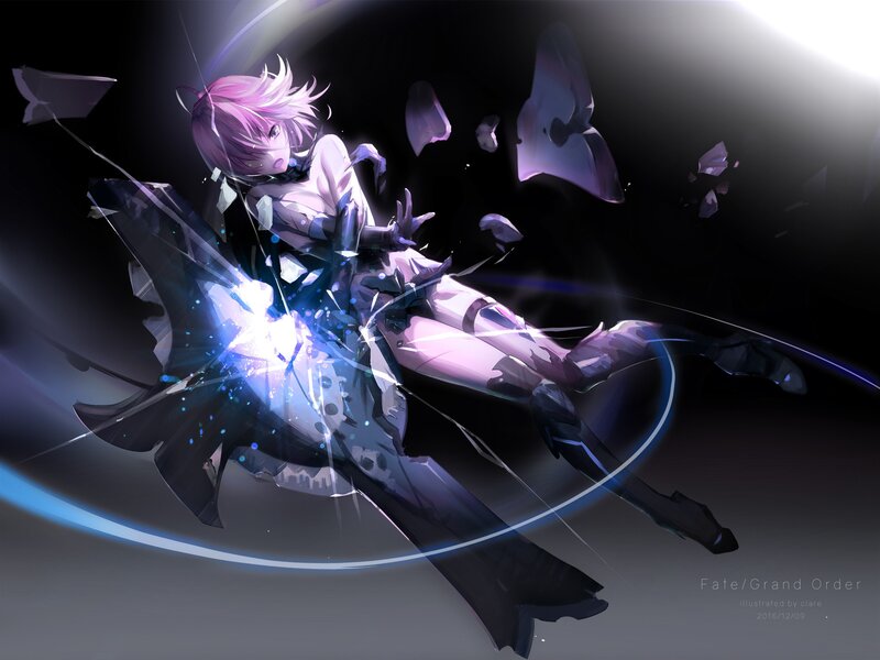 Pink-haired Girl in Armor — Purple, Dramatic, Digital Art