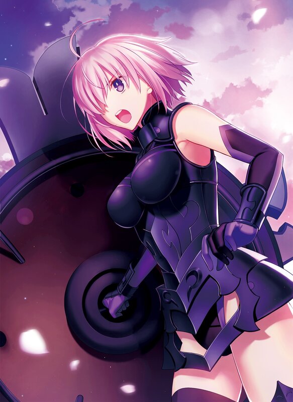 Pink-haired Girl in Armor — Purple, Dramatic